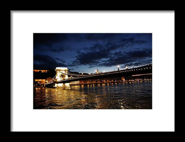 Budapest Framed Print featuring the photograph Blue Danube Sunset Budapest #1 by KG Thienemann