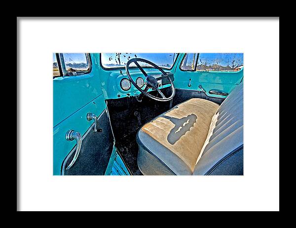 Truck Framed Print featuring the painting Blue ford Pickup Truck #1 by Michael Thomas