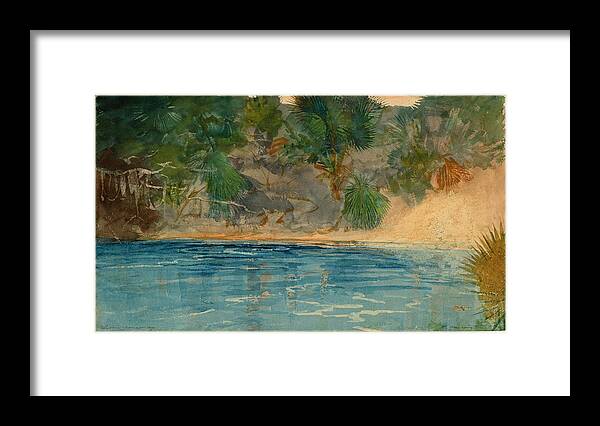 Winslow Homer Framed Print featuring the painting Blue Spring. Florida #2 by Winslow Homer
