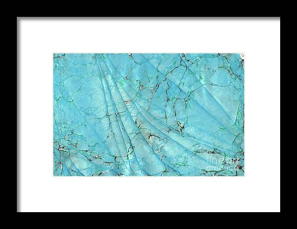 Water Marbling Framed Print featuring the painting Blue Wave #2 #1 by Daniela Easter