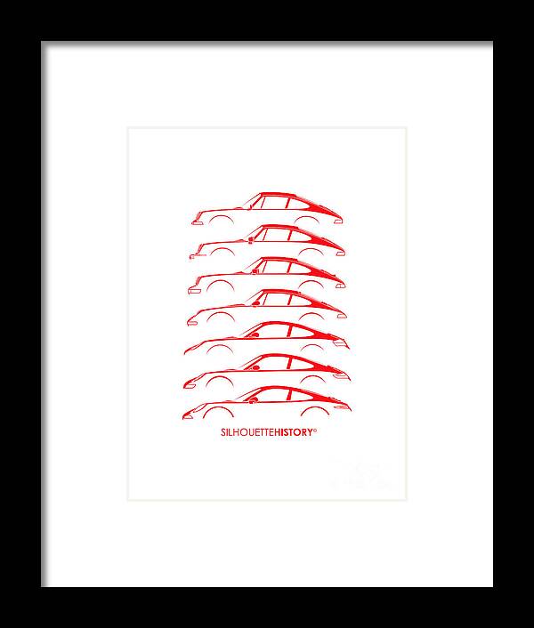 Sports Car Framed Print featuring the digital art Boxer Sports Car SilhouetteHistory #3 by Gabor Vida