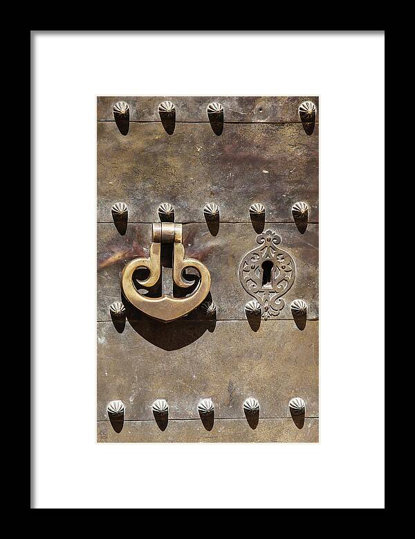 David Letts Framed Print featuring the photograph Brass Door Knocker by David Letts