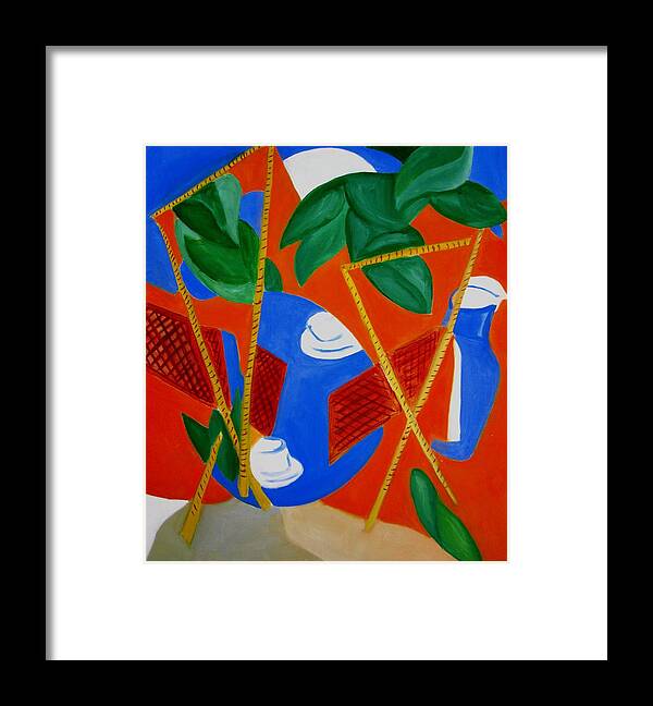 Original Cubist Oil Framed Print featuring the painting Breakfast with Picasso #1 by Patricia Cleasby