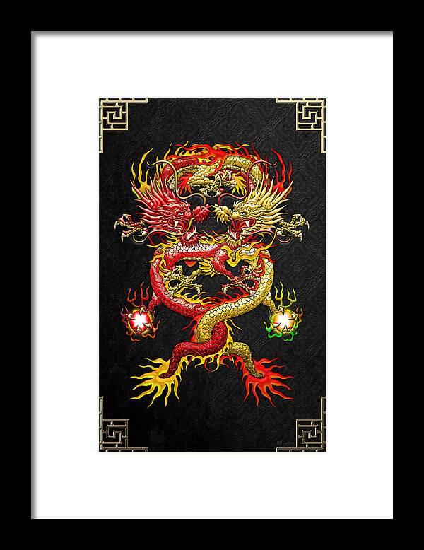 treasures Of Asia Collection By Serge Averbukh Framed Print featuring the photograph Brotherhood of the Snake - The Red and The Yellow Dragons #1 by Serge Averbukh