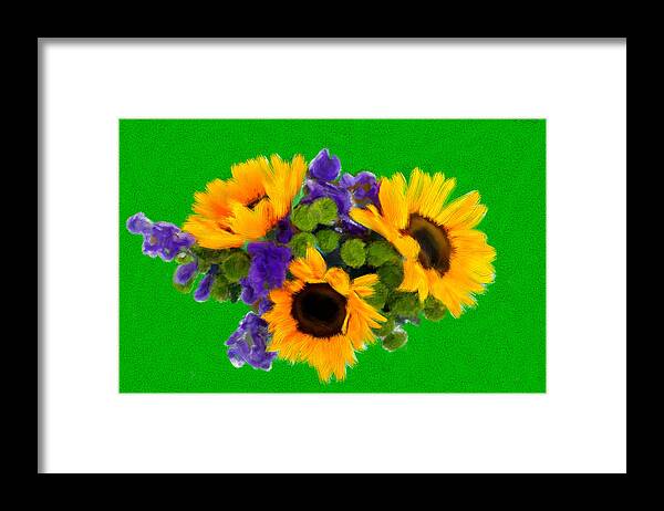 Colors Framed Print featuring the painting Bunch of Pretty Flowers #1 by Bruce Nutting