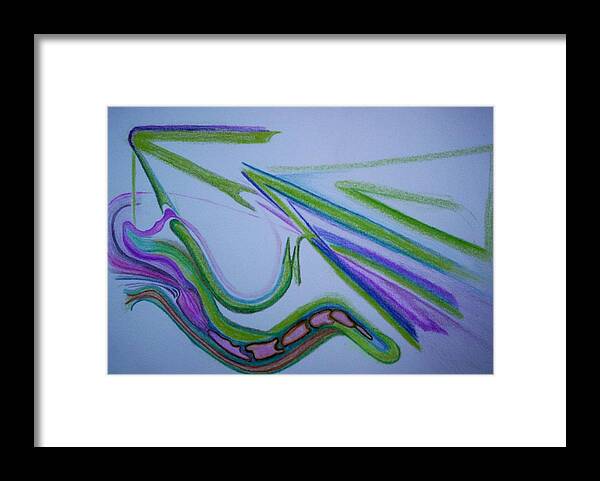 Abstract Framed Print featuring the drawing Canal #1 by Suzanne Udell Levinger