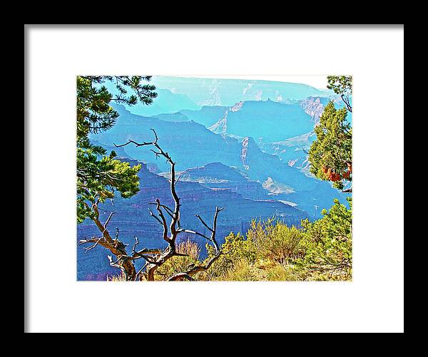 Canyon View Near Hermit's Rest In Grand Canyon National Park Framed Print featuring the photograph Canyon View near Hermit's Rest in Grand Canyon National Park-Arizona #1 by Ruth Hager