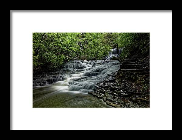 Cascadilla Gorge Framed Print featuring the photograph Cascadilla Gorge Falls #4 by Doolittle Photography and Art