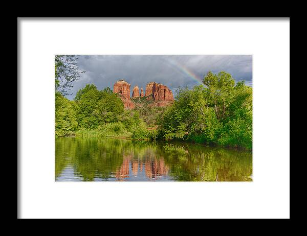Cathedral Rock Framed Print featuring the photograph Cathedral Rock Rainbow #2 by Craig Voth
