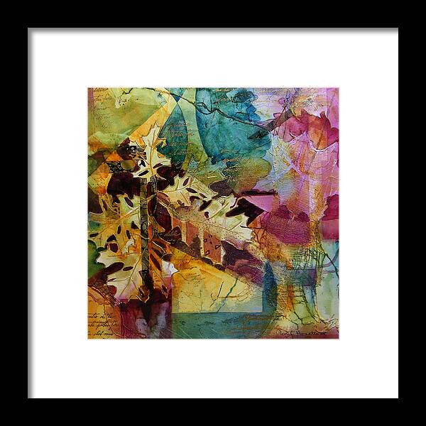 Abstract. Leaves Framed Print featuring the painting Changing Times #1 by Terry Honstead