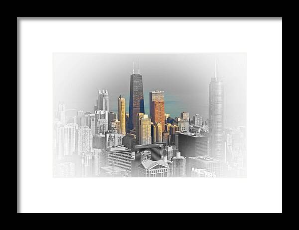 Chicago Framed Print featuring the photograph Chicago from Above #1 by Lev Kaytsner