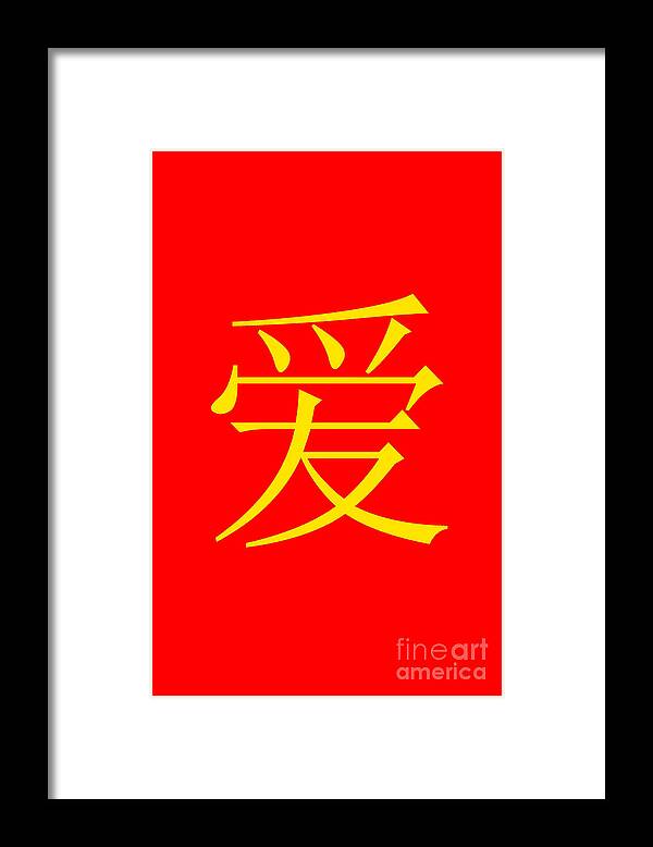 Chinese Framed Print featuring the digital art Chinese Love #1 by Henrik Lehnerer
