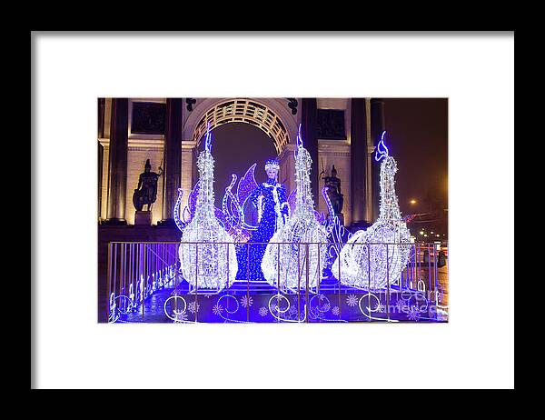 Christmas Framed Print featuring the photograph Christmas illumination in Moscow #1 by Irina Afonskaya