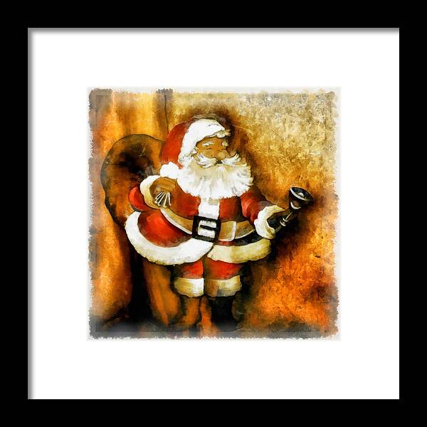 Christmas Framed Print featuring the painting Christmas Santa Claus #1 by Esoterica Art Agency