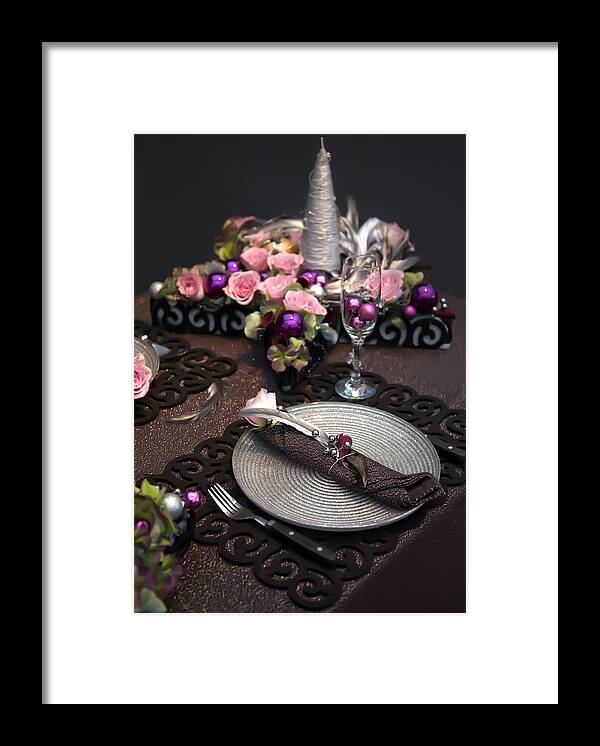 Christmas Framed Print featuring the photograph Christmas table #1 by Ariadna De Raadt