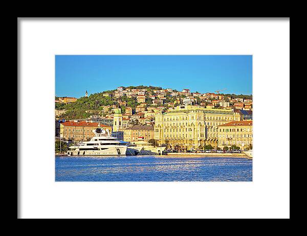 Rijeka Framed Print featuring the photograph City of Rijeka waterfront boats and architecture view #1 by Brch Photography