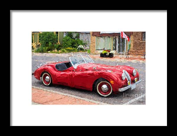 Vintage Framed Print featuring the photograph Classic Jaguar cabriolet #1 by Les Palenik