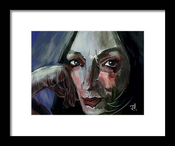 Portrait Framed Print featuring the digital art Claudia #1 by Jim Vance