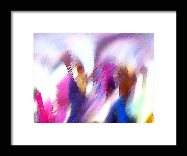 Digital Media Framed Print featuring the painting Color Dance #1 by Anil Nene