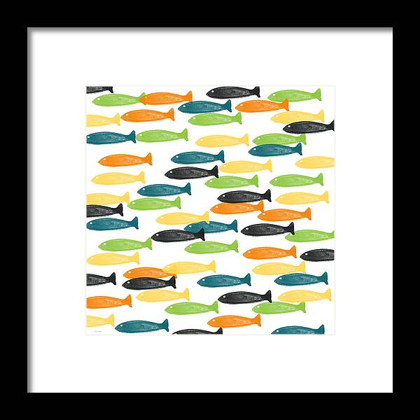 Fish Framed Print featuring the painting Colorful Fish by Linda Woods