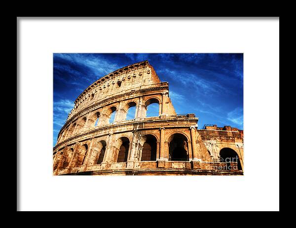 Colosseum Framed Print featuring the photograph Colosseum in Rome #1 by Michal Bednarek