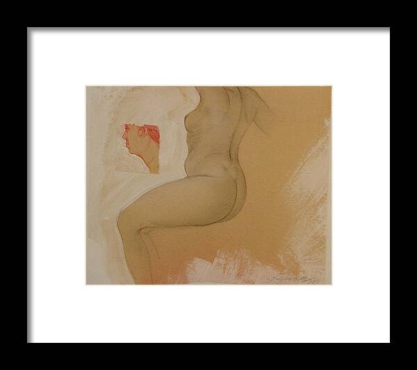 Female Nude Framed Print featuring the painting Composite female nude #1 by Gary Kaemmer