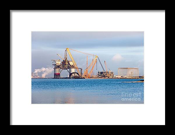 Oil Framed Print featuring the photograph Construction Of Oil & Gas Platform #1 by Inga Spence