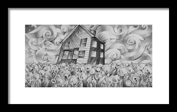 Art Framed Print featuring the drawing Cool Spring Night #1 by Myron Belfast