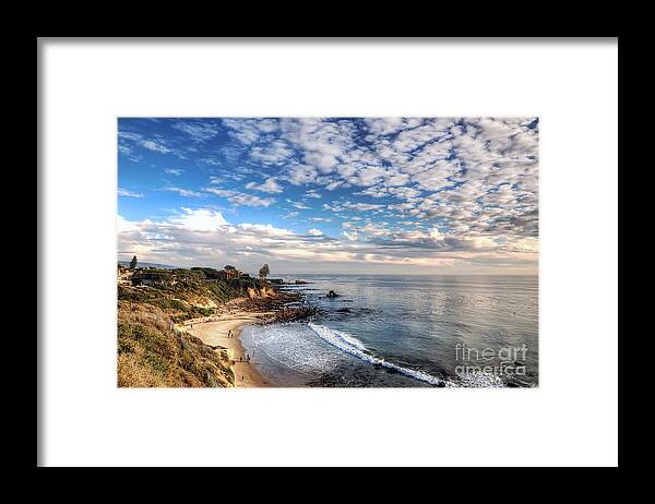 Corona Del Mar Framed Print featuring the photograph Corona Del Mar Shoreline by Eddie Yerkish