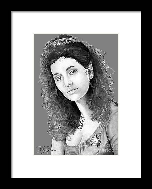Counselor Framed Print featuring the drawing Counselor Deanna Troi #2 by Bill Richards