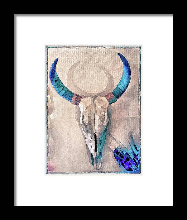 Cow Skull Framed Print featuring the photograph Cow Skull #1 by Ronda Broatch