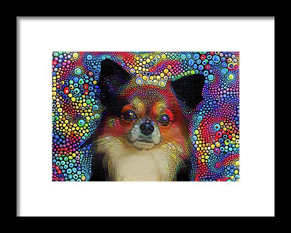 Cute Puppy Framed Print featuring the mixed media Cute puppy #2 by Lilia S