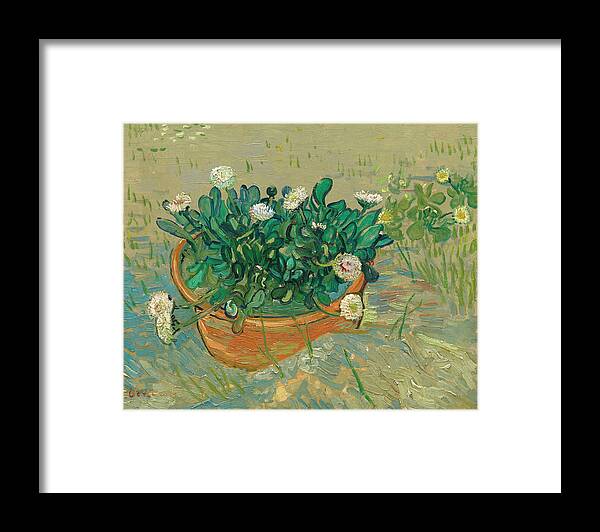Daisies Framed Print featuring the painting Daisies, Arles #1 by Vincent van Gogh