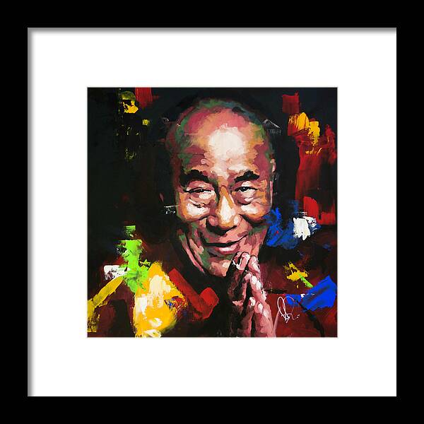 Dalai Lama Framed Print featuring the painting Dalai Lama #1 by Richard Day