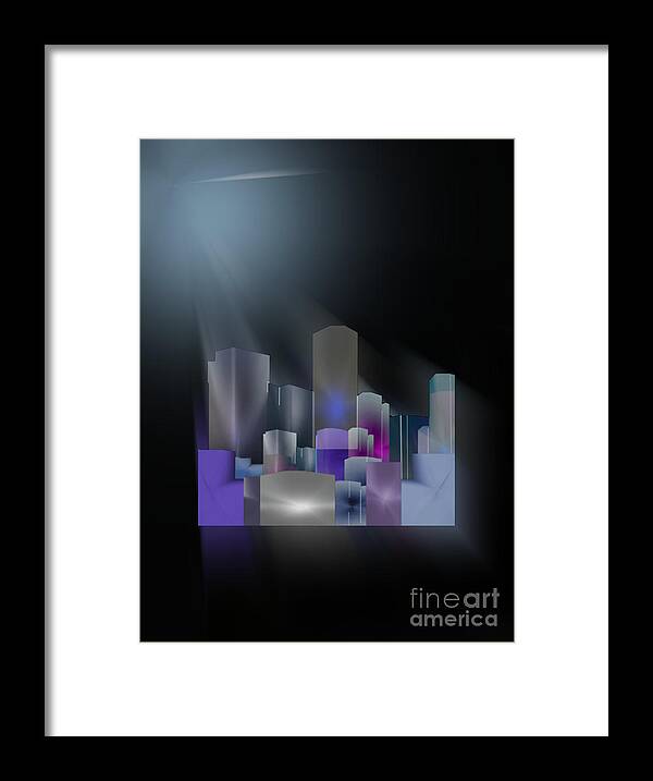 Abstract Framed Print featuring the digital art Dark Sky #1 by John Krakora