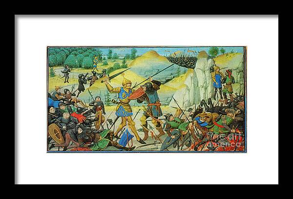 History Framed Print featuring the photograph Death Of Roland At The Battle #1 by Photo Researchers