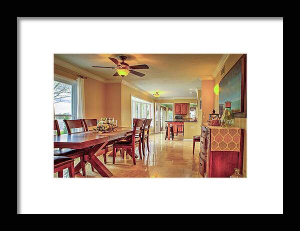 Dining Room Framed Print featuring the photograph Dining Room into kitchen #1 by Jeff Kurtz