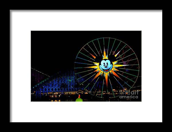 Animated Art Framed Print featuring the photograph Disney California Adventure Mickey's Fun Wheel #1 by Peter Dang