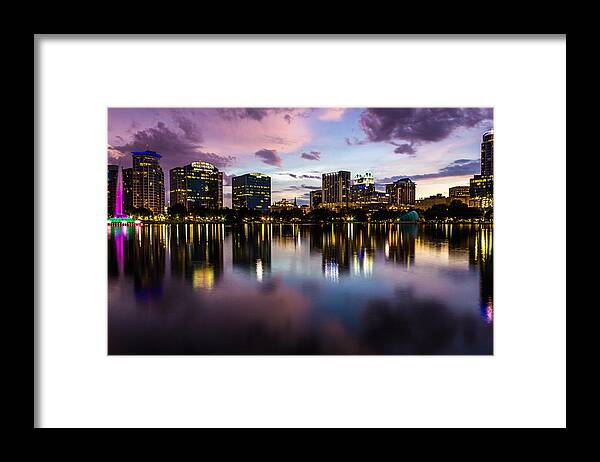 Lake Framed Print featuring the photograph Downtown Orlando #1 by Mike Dunn