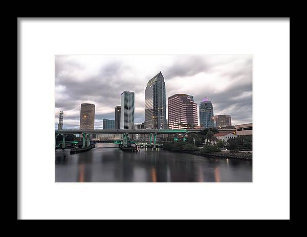 Sunset Framed Print featuring the photograph Downtown Tampa #1 by Mike Dunn