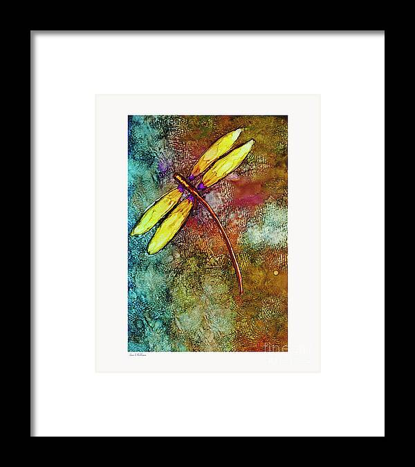 Dragonfly Framed Print featuring the painting Dragon #1 by Jan Killian