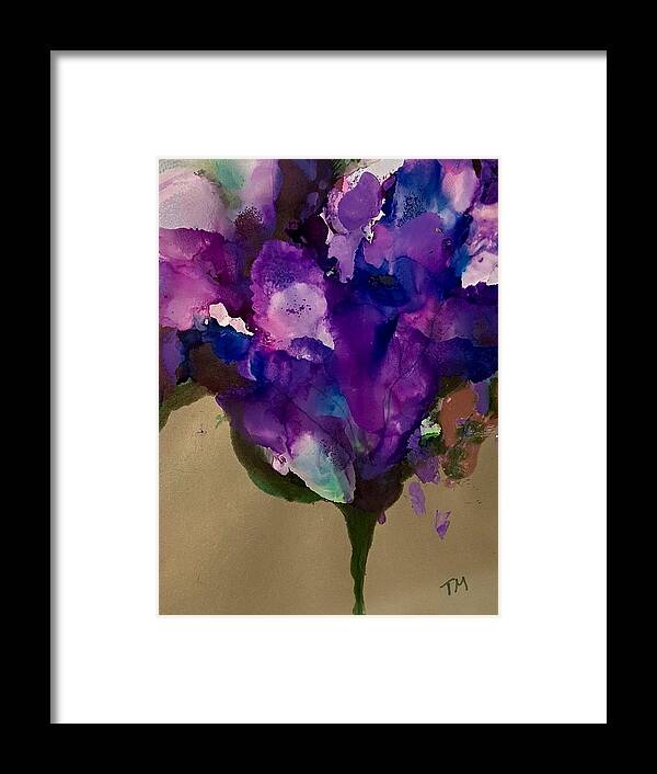 Abstract Flower Framed Print featuring the painting Dreaming #2 by Tommy McDonell
