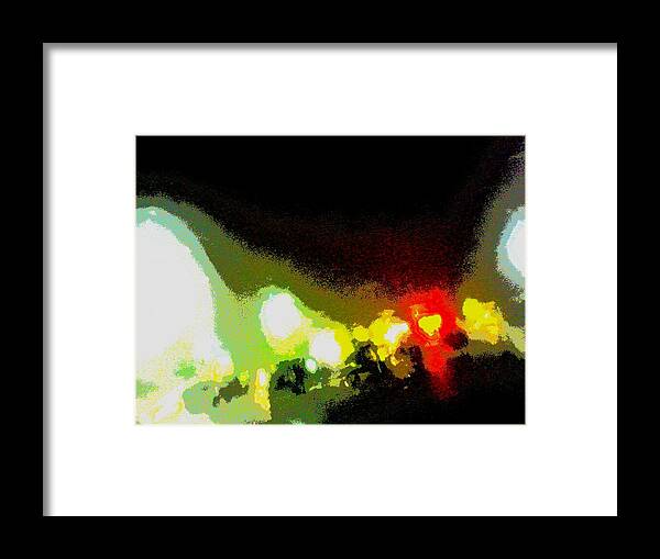 Lights Framed Print featuring the photograph Drenched Night City Lights #1 by Andy Rhodes