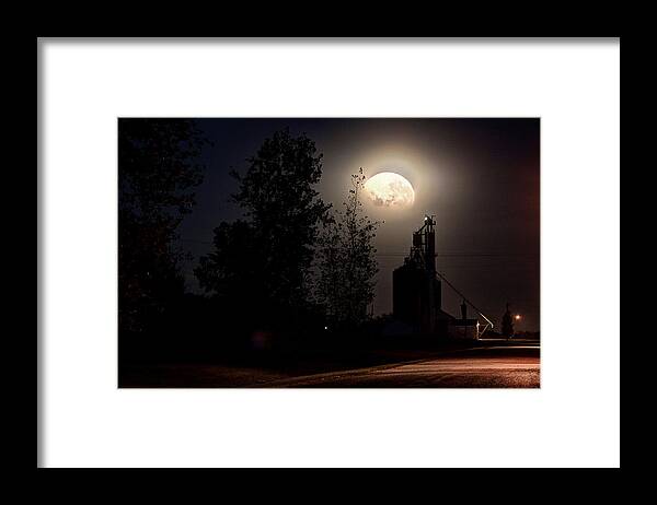 Old Buildings Framed Print featuring the photograph Elevator Moon #1 by David Matthews