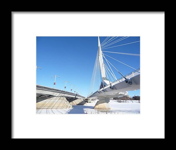 Bridge Framed Print featuring the photograph Esplanade Riel #1 by Ruth Kamenev