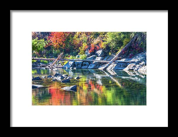 Landscape Framed Print featuring the photograph Fall color reflection #1 by Hisao Mogi