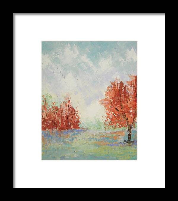  Landscape Framed Print featuring the painting Fall in Provence #1 by Frederic Payet