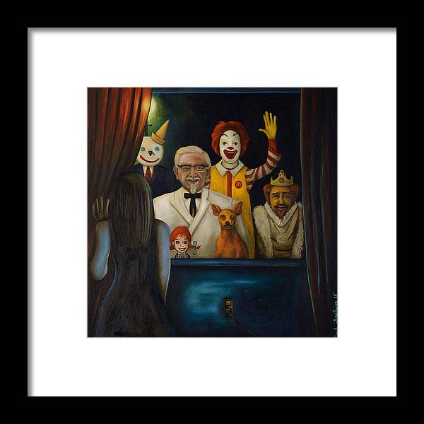 Mcdonald's Framed Print featuring the painting Fast Food Nightmare 4 #2 by Leah Saulnier The Painting Maniac