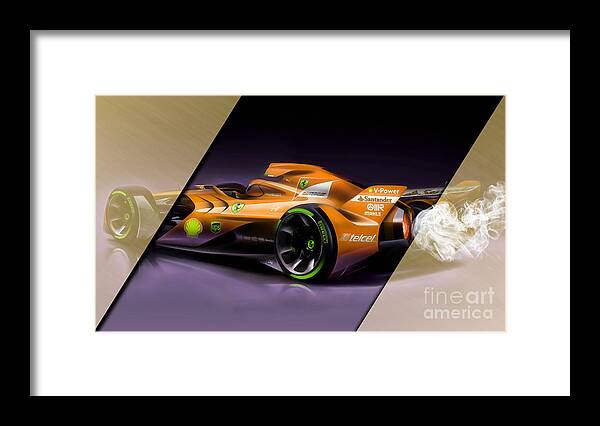 Fast Car Framed Print featuring the mixed media Ferrari F1 Collection #5 by Marvin Blaine