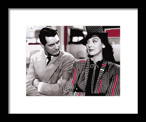 Film Homage Cary Grant Rosalind Russell Howard Hawks His Girl Friday 1940-2008 Framed Print featuring the photograph Film Homage Cary Grant Rosalind Russell Howard Hawks His Girl Friday 1940-2008 #3 by David Lee Guss
